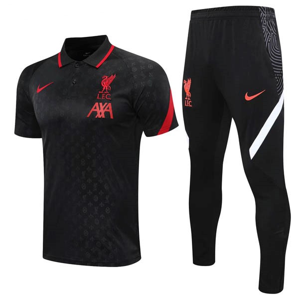 Polo Liverpool Conjunto Completo 2020/21 Negro